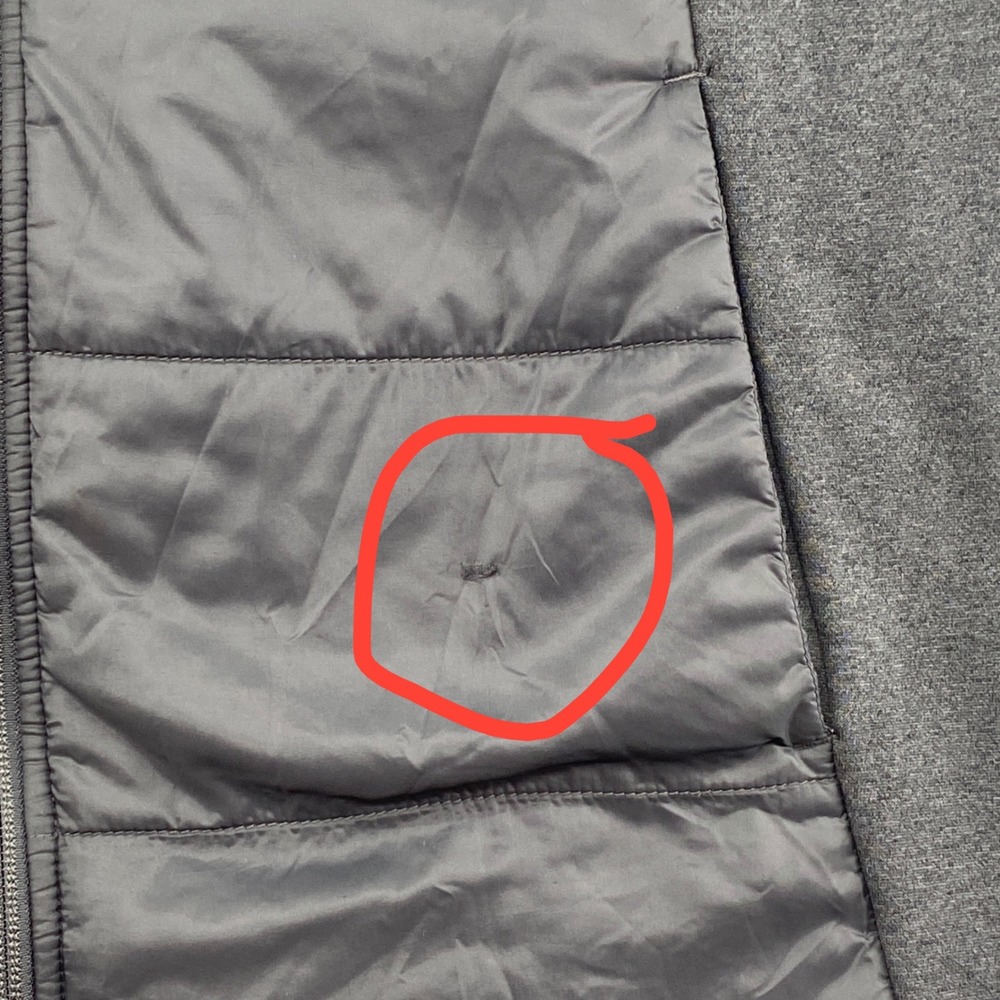 The North Face Womens XL Motivation Hybrid Long Jacket Hooded Grey**FLAW - Picture 7 of 12